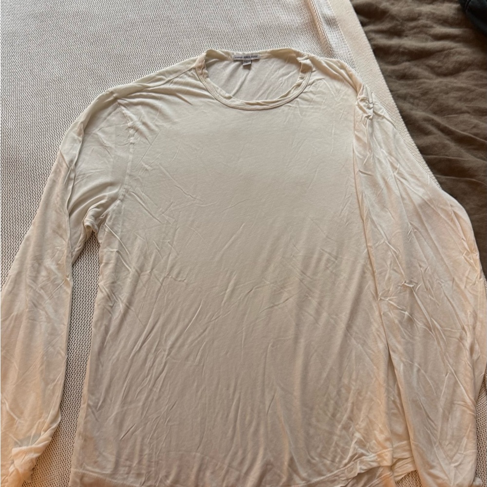 James Perse White Long Sleeve Tee